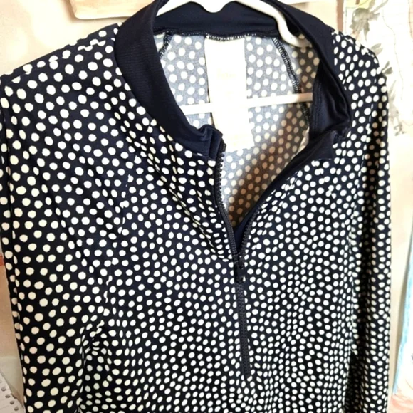 Boden | Black and White Active Quarter Zip - Picture 2 of 6